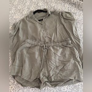 Quince Vintage wash tencel camp shirt and matching shorts